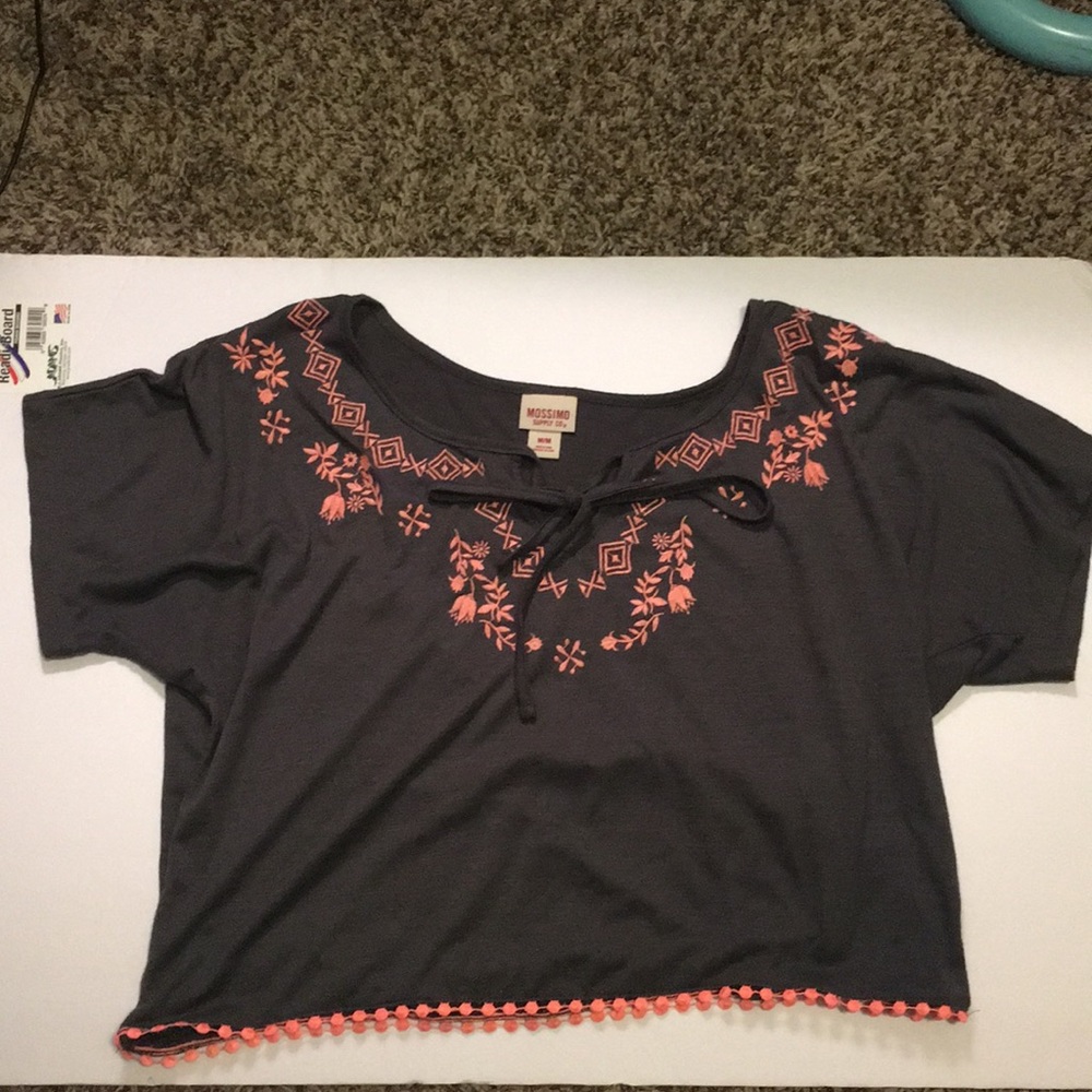 Pink and Grey Crop Top